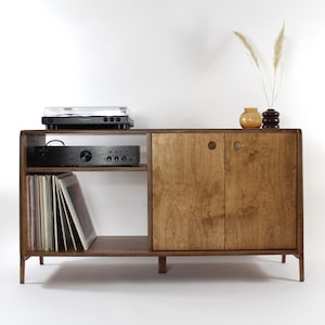 CLAPTON - Mid Century Modern Vinyl And Record Player Sideboard - Record Cabinet And TV Stand - Custom Sizes & Colours
