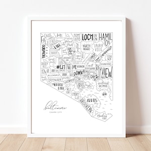 Baltimore Neighborhood Map | Baltimore Map | Baltimore Maryland Map | Maryland Map l Maryland Gifts