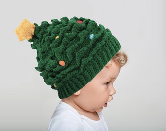 Hat christmas crochet pattern, Christmas Tree Hat in from toddlers to adults, Christmas Crochet pattern,Christmas Knitting pattern