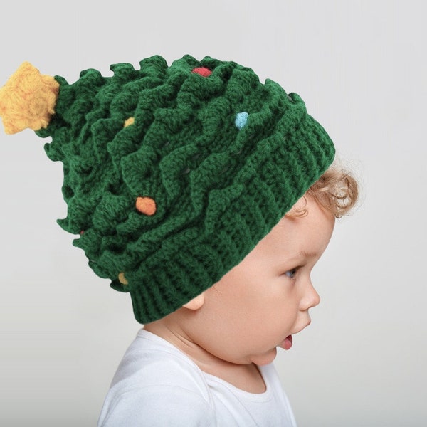 Hat christmas crochet pattern, Christmas Tree Hat in from toddlers to adults, Christmas Crochet pattern,Christmas Knitting pattern