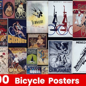 Vintage Fahrrad Poster - 100er Set Individualdrucke - Fahrrad Poster FahrradKunst Vintage Radsport Kunst, Vintage Werbeposter