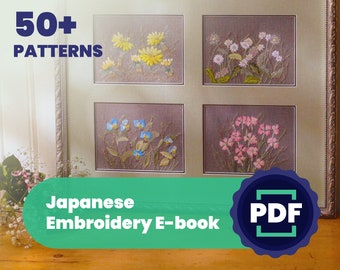 Wild grass patterns, Japanese ebook, Wild Flowers Embroidery, PDF embroidery pattern, Embroidery craft project, Instant download pdf