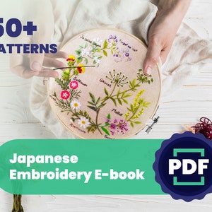 Wild herbs Embroidery patterns, Japanese ebook, Beginner Embroidery, PDF embroidery pattern, Floral Embroidery pattern, Instant download pdf