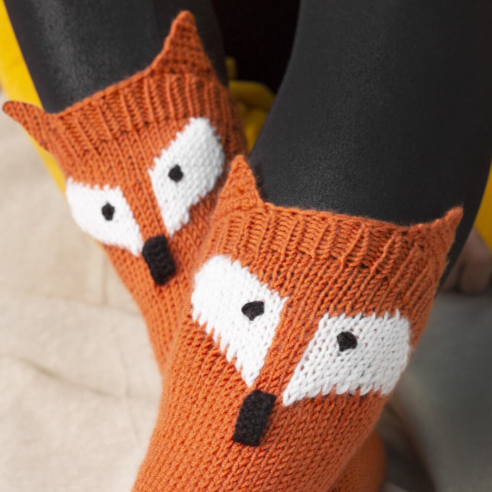 Fox Knitted Socks Pattern for Ladies Socks Knit Pattern foxy - Etsy