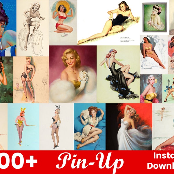 700 PIN-UP Illustrations/Picture Poster Art Clipart Clip/Cartoon/Pinup Pin up/Sexy/Vintage Antique Retro/Instant Download