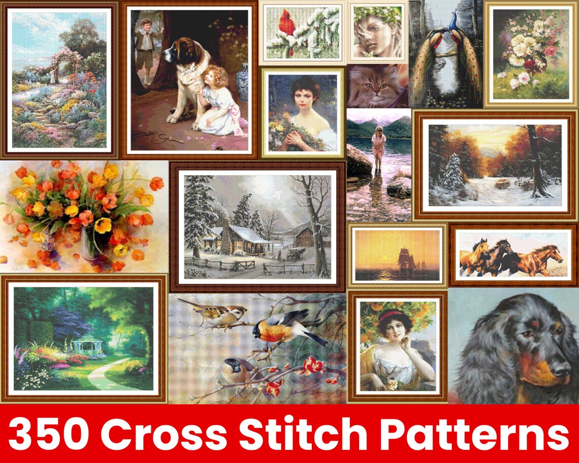 Artistic Cross Stitch Patterns BUNDLE Vintage Cross Stitch Etsy
