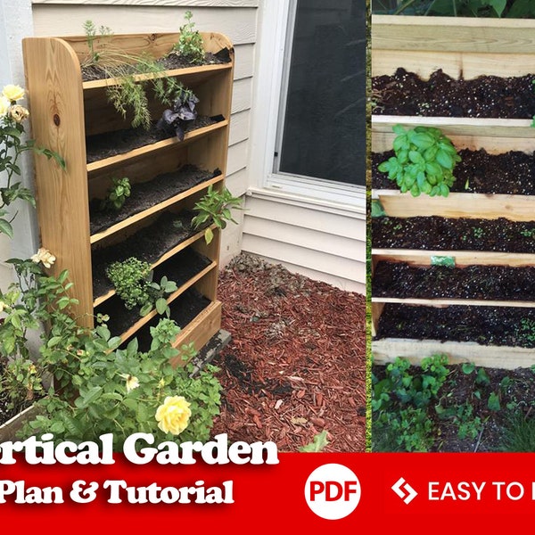 Vertical Planter Box plan, Ladder Planter, Raised Garden Bed, Herb Planter, Plant Holder, Plant Lover Gift, Herb Box, Succulent Planter,