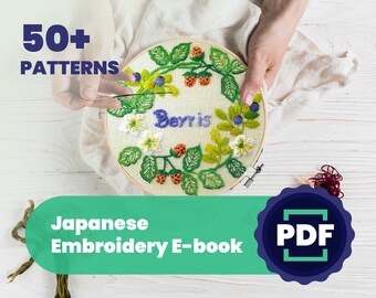 Wilde kruiden Borduurpatronen, Japans e-boek, Beginnersborduurwerk, PDF-borduurpatroon, Bloemenborduurpatroon, Instant download pdf