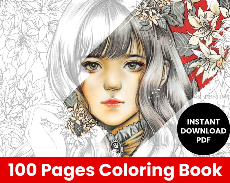 100 Coloring Pages Book for Adults and Kids Bundle Fantasy - Etsy