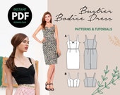 Bustier pattern, bustier top sewing pattern PDF, bodice pattern, bustier sewing pattern, Corset pattern, Soft cup bustier bodice, PDF