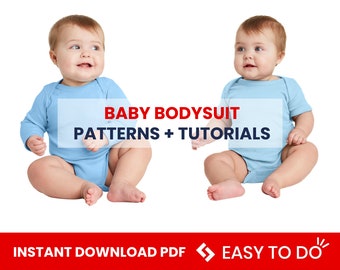 Baby bodysuit pattern pdf, PATTERN Baby Onesie, Romper Suit, Baby One-Piece, Sewing Pattern, Digital, Pattern PDF