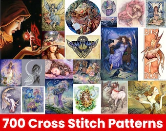 Fantasy Kreuzstich Muster BUNDLE, Märchen Kreuzstich Muster, Kreuzstich Kunst pdf Muster, direkter Download