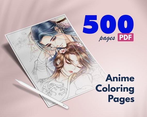 ANIME Coloring Book of Girls, Flowers & Chinese Art, High Quality Coloring  Pages Pdf and Jpeg Instant Download 