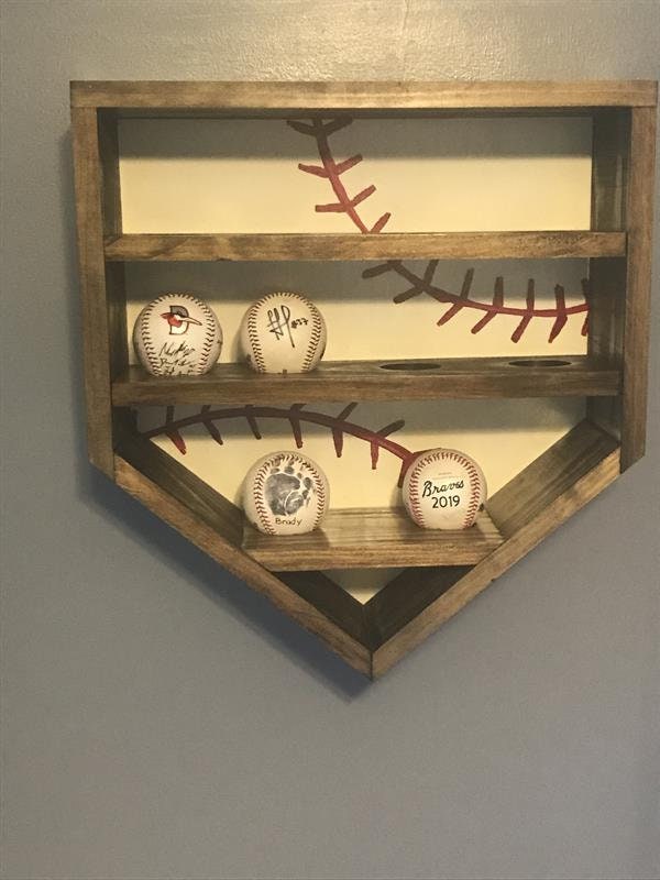 Baseball Rack Step File 14 Baseball Display Case Plan, Cabinet Holder Rack Plan, DIY Baseball ...