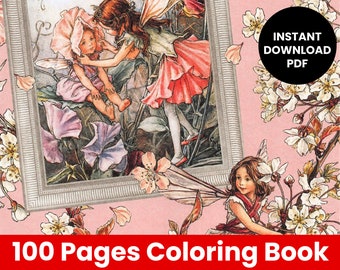 Fairy Coloring Pages book for adults and kids bundle , Fantasy, Anime, Fairy Tale Coloring Pages Bundle, Instant Download PDF