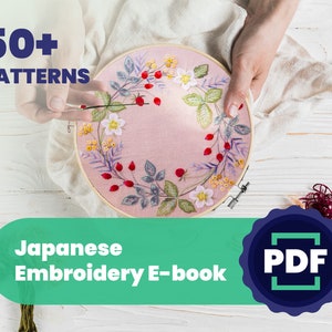 Wildflower Embroidery patterns, Japanese ebook, Beginner Embroidery, PDF embroidery pattern, Floral Embroidery pattern, Instant download pdf