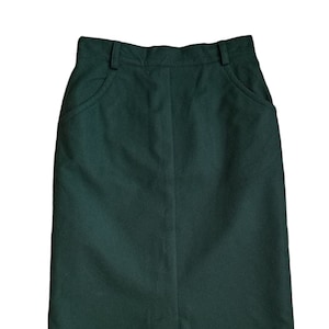 Vintage emerald green maxi skirt 60s Wool cashmere long skirt Schneiders Salzburg Winter pencil skirt Y2K skirt long