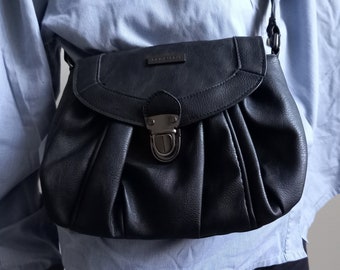 sac à main vintage en faux cuir Daniel Ray sac à bandoulière noir pour femme