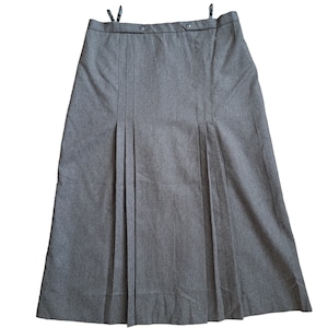Vintage wool midi skirt Golden Gate Long pleated skirt women A line silhouette skirt
