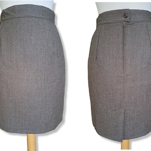 Vintage high waist pencil mini skirt Y2K wool mini skirt  Fall winter tiny skirt