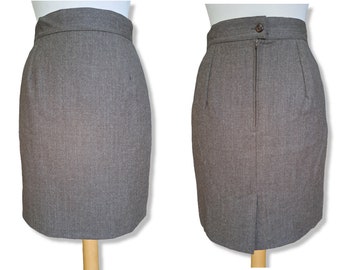 Vintage high waist pencil mini skirt Y2K wool mini skirt  Fall winter tiny skirt