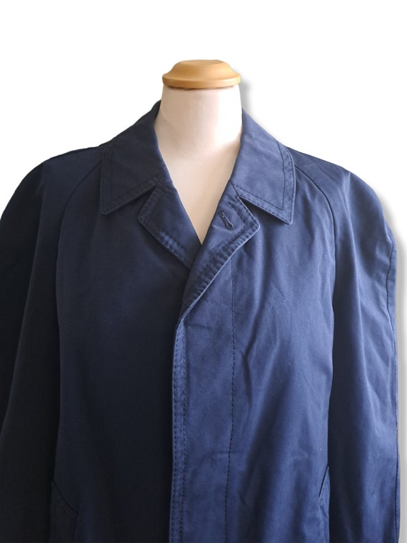Vintage navy blue trench coat Classic trenchcoat … - image 3