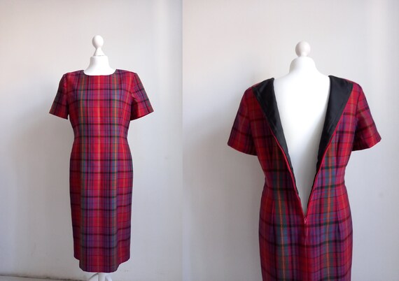 Checkered fitted dress hotsell