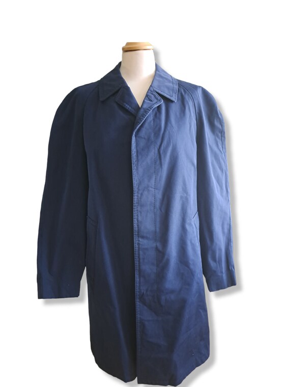 Vintage navy blue trench coat Classic trenchcoat … - image 5