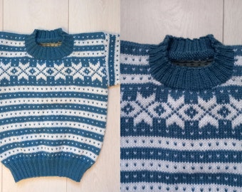 Vintage scandinavian kids sweater Wool pullover for 4-6 years