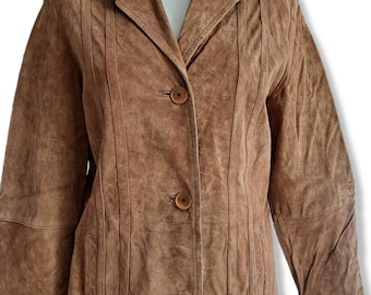 Vintage bruin leren jack dames Echt leren blazer Bigel