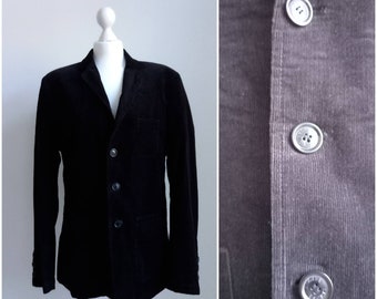 Vintage corduroy jacket men Y2k jacket men Esprit black jacket unisex