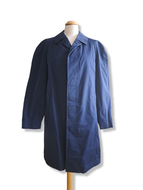 Vintage navy blue trench coat Classic trenchcoat … - image 7