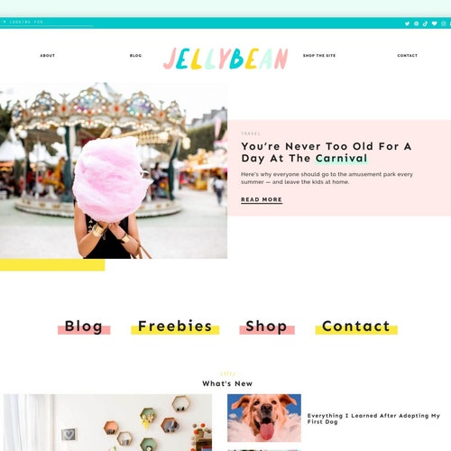 Cute Wordpress Theme Jelly Bean Wordpress Theme for Bloggers Etsy