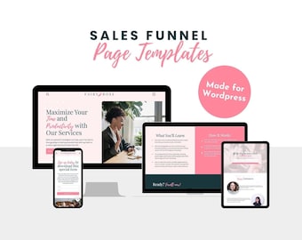 Pink Sales Funnel Templates for WordPress: Lead Magnet, Tripwire (Gutenberg Blocks)
