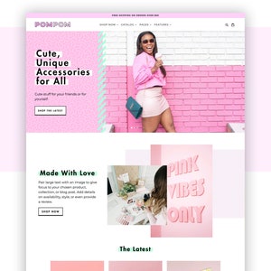 Pink Shopify Theme | Shopify Theme Template | Multipurpose Shopify Theme | PomPom