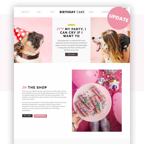 Fun Wordpress Theme, Birthday cake Wordpress Theme for Bloggers | Responsive Wordpress Blog, Lifestyle Website Theme