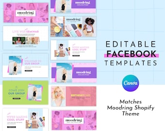 Colorful Facebook Template for Canva | Matching Moodring Template | Facebook Cover Template