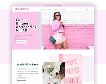 Pink Shopify Theme | Shopify Theme Template | Multipurpose Shopify Theme | PomPom