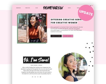 Pink Wordpress Theme, Feminine Wordpress Theme for Bloggers | Wordpress Blog Template Coach, Business | Pink Website Design | Honey Glow