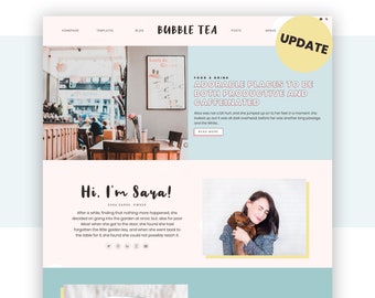 Pastel Wordpress Theme, Bubble Tea Wordpress Theme for Bloggers | Responsive Wordpress Blog, Lifestyle Website Theme