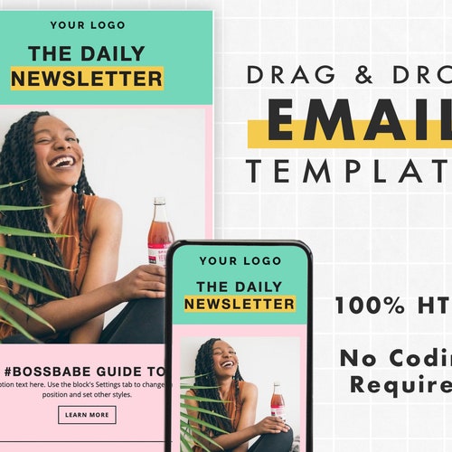 Cute Email Template for Mailchimp Editable Newsletter Etsy