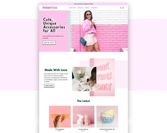 Pink Shopify Theme | Shopify Theme Template | Multipurpose Shopify Theme | PomPom