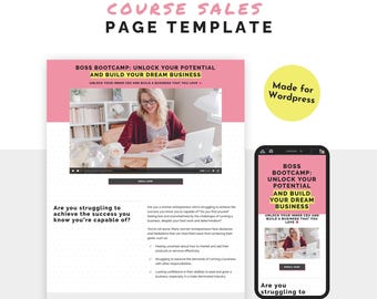 Fun Course Sales Page Templates for Wordpress: Long-Form, Waitlist, Thank You