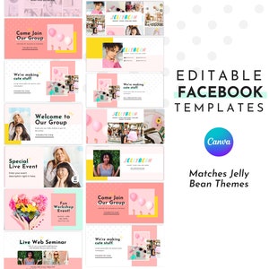 Cute Facebook Template for Canva | Facebook Cover Template | Matching ...
