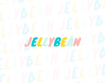 Cute Logo Template for Canva | Jelly Bean Logo | Cute Logo Design, Logo Branding