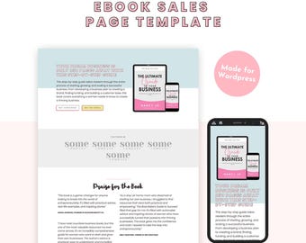 Pastel Ebook Sales Page Templates for Wordpress: Long-Form, Opt-In, Thank You
