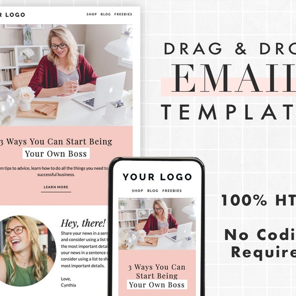 Email Template for Mailchimp  | Editable Newsletter Template  | Email Marketing, Email Design, Email Photographer