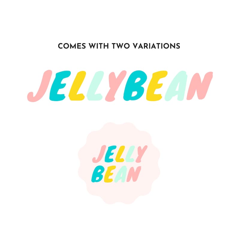 Cute Logo Template for Canva | Jelly Bean Logo | Cute Logo Design, Logo ...