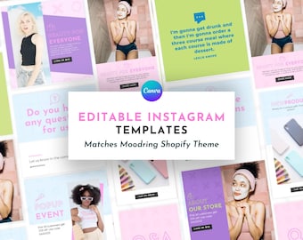 Kleurrijke Instagram-postsjabloon voor Canva | Bijpassende moodringsjabloon | Sjabloon Instagram-verhaal