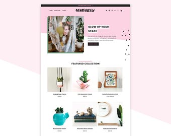 Feminine Shopify Theme, Honey Glow Shopify Template | Bright Pink Boutique Website Design